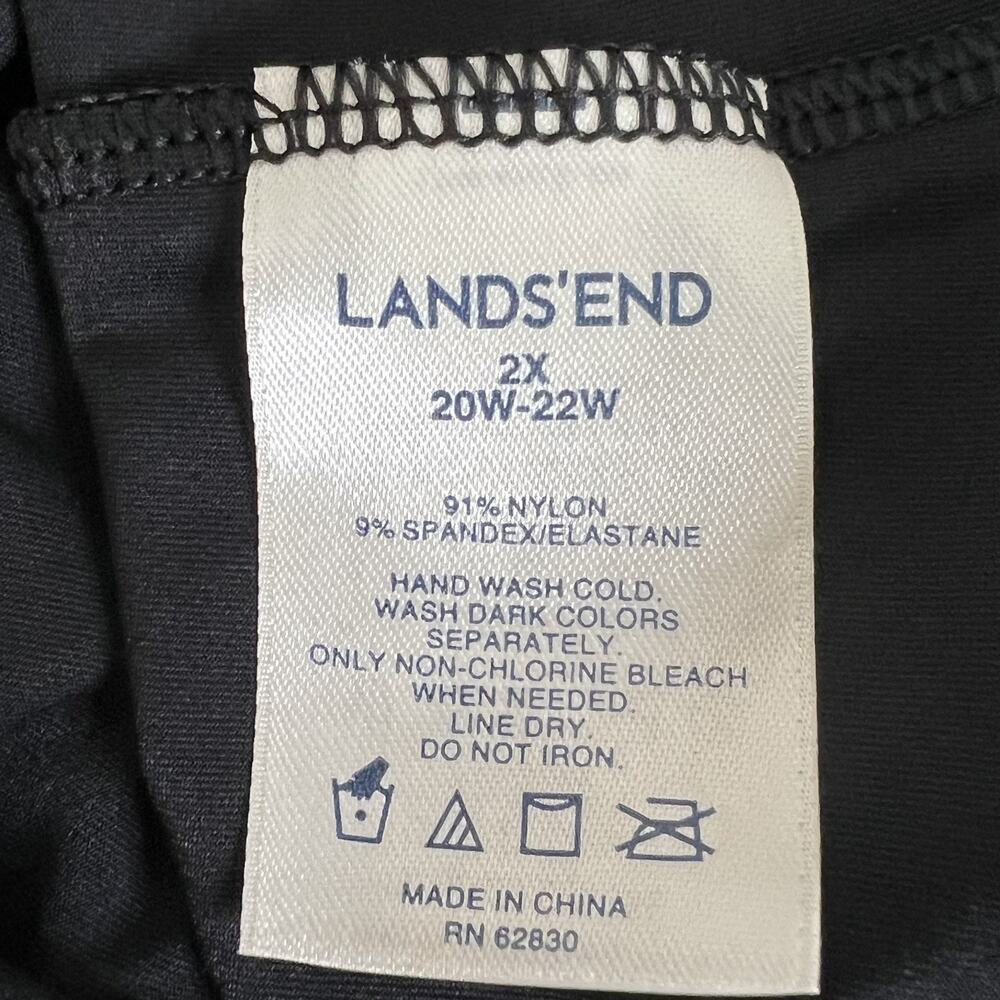Lands End Womens Swim Cover Up Tunic Embroidered Long Sleeve 2X Black - Picture 5 of 5